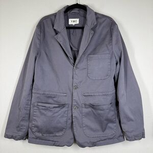 YMC You Must Create Gray Field Blazer Jacket Drawstring Waist Pockets Medium